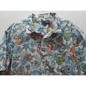 Marvel heroes tropical men's 2x button front shirt Hulk Ironman Spiderman palms